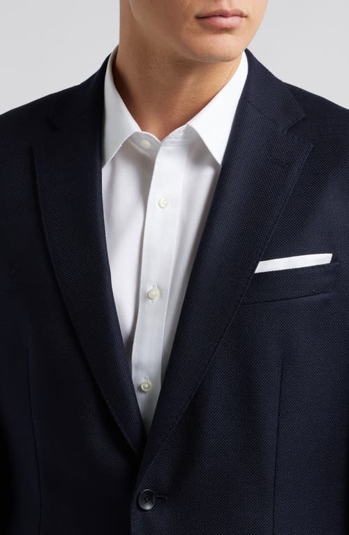 Shop Hugo Boss Boss Hutson Navy Textured Wool Sport Coat In Dark Blue