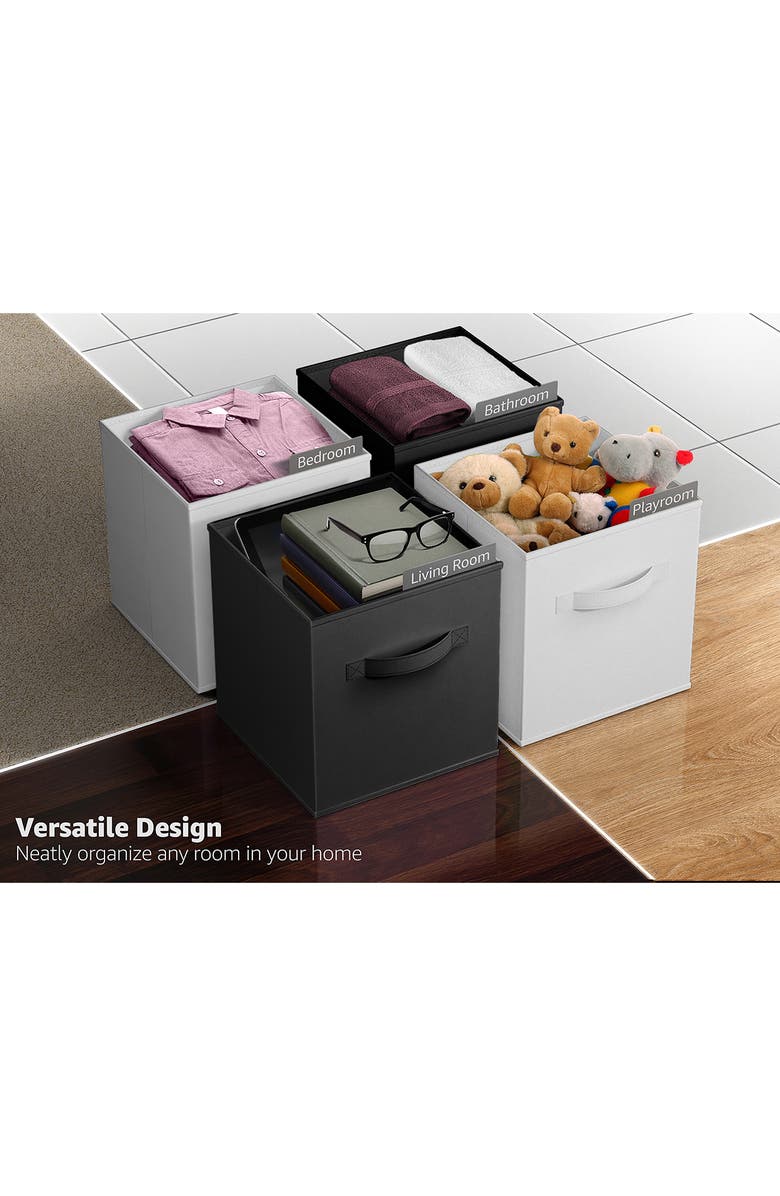 SORBUS 6-Pack Collapsible Storage Cubes, Alternate, color, Black And White