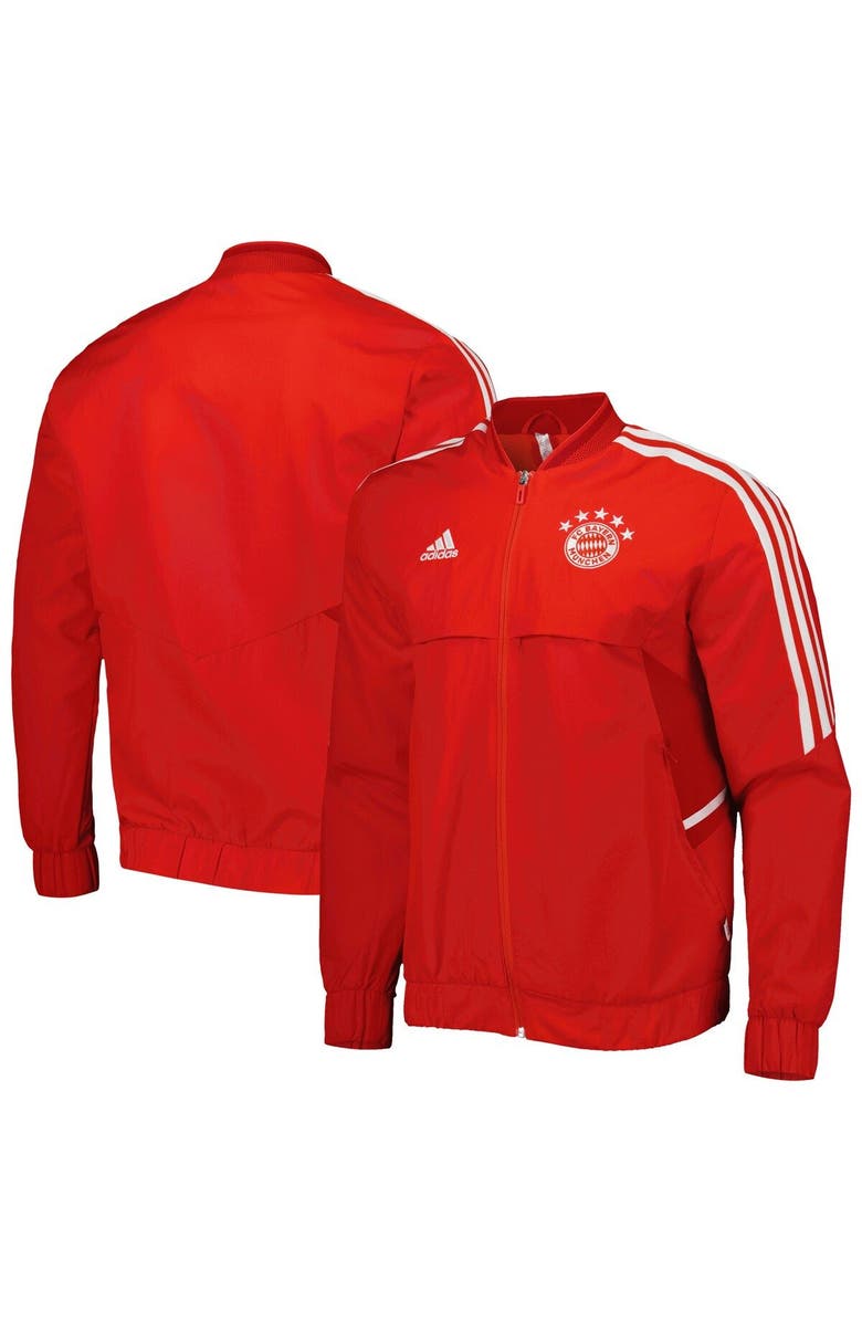 adidas Men's adidas Red Bayern Munich AEROREADY Anthem Full-Zip Jacket, Main, color, 