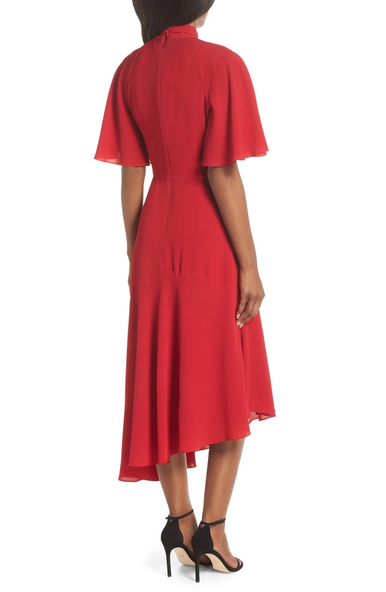 Maggy London Asymmetrical Midi Dress, Alternate, color,