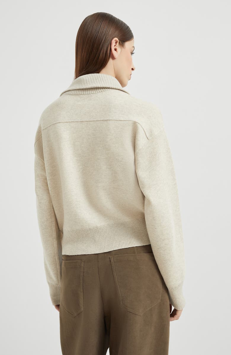 Brunello Cucinelli Double-knit cardigan, Alternate, color, Oat