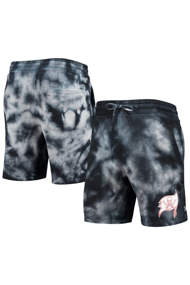 Men's New Era Black Tampa Bay Buccaneers Tie-Dye Shorts, Main, color, Black