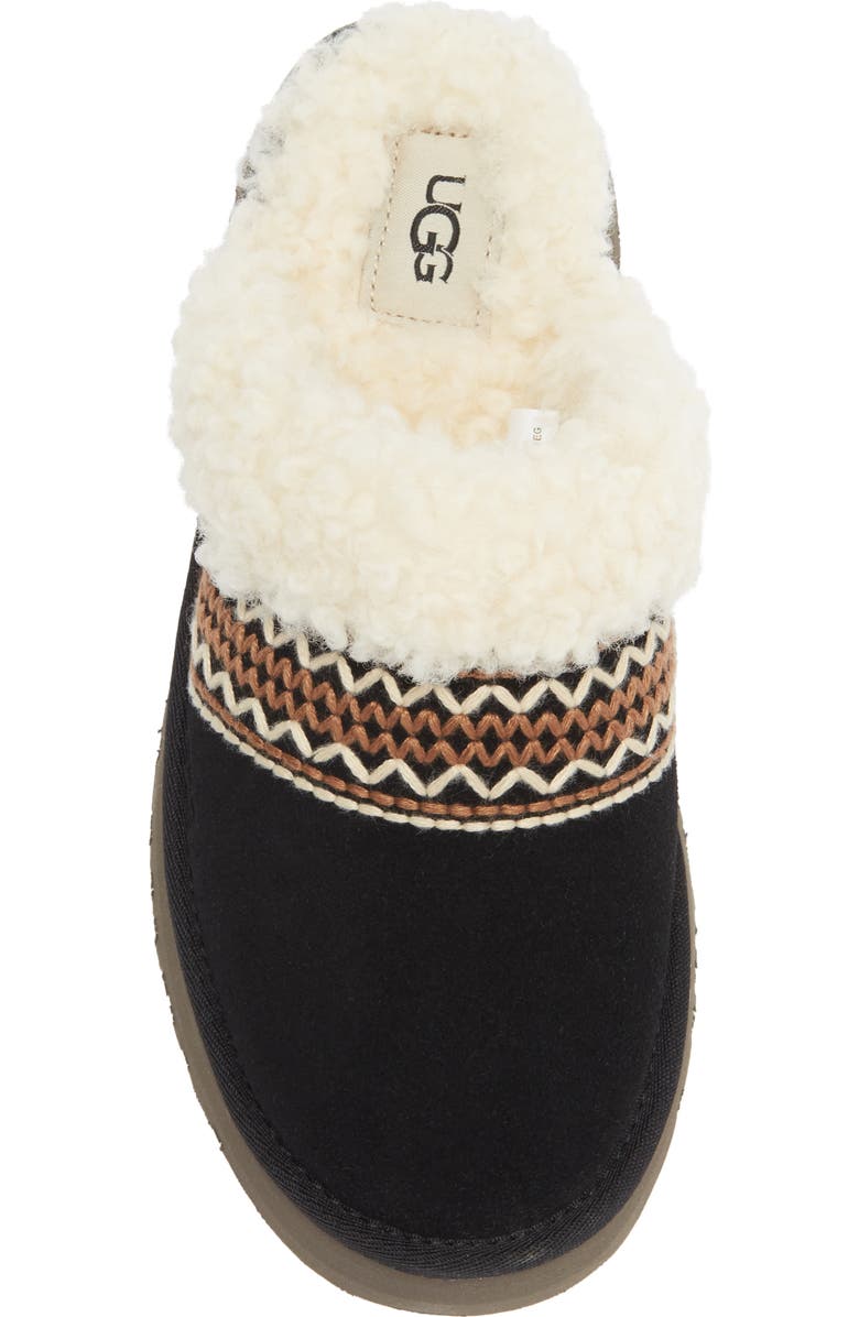 UGG<sup>®</sup> Disquette Genuine Shearling Lined Slipper, Alternate, color, Black