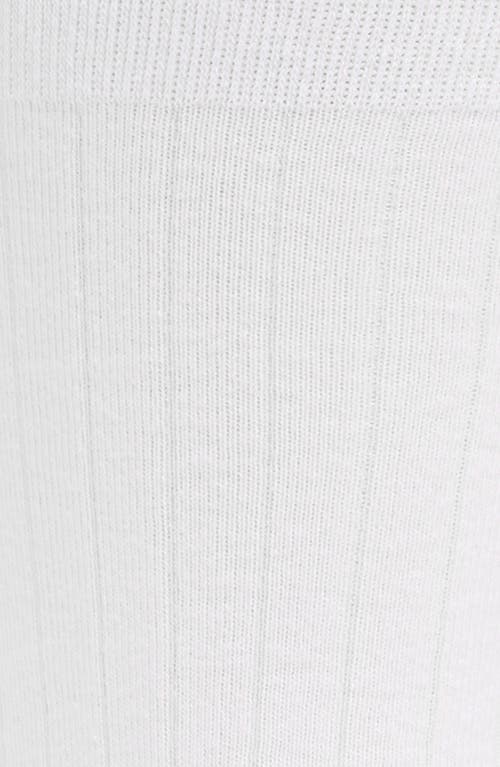 Nordstrom Ribbed Cotton Blend Crew Socks In White
