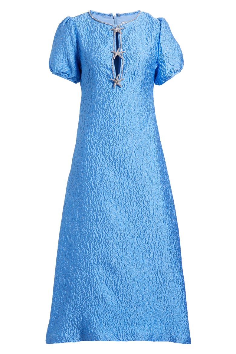 Reef Jacquard Midi Dress, Alternate, color, BLUE