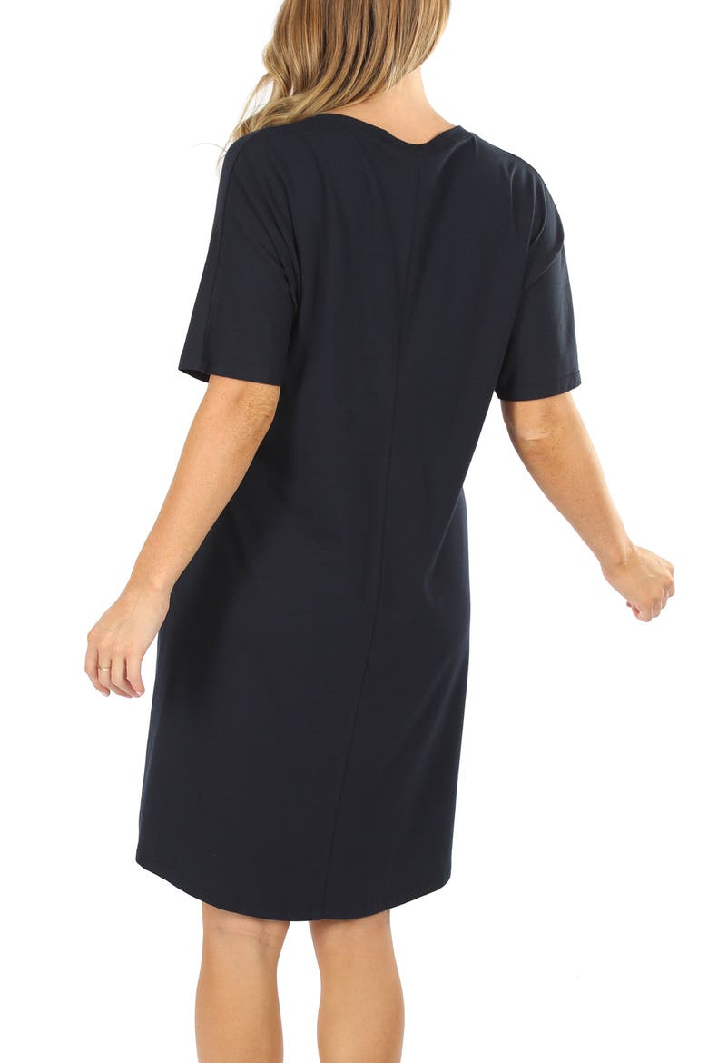 Mama Hospital Maternity/Nursing Nightgown with Bonus Baby Pouch, Alternate, color, NAVY