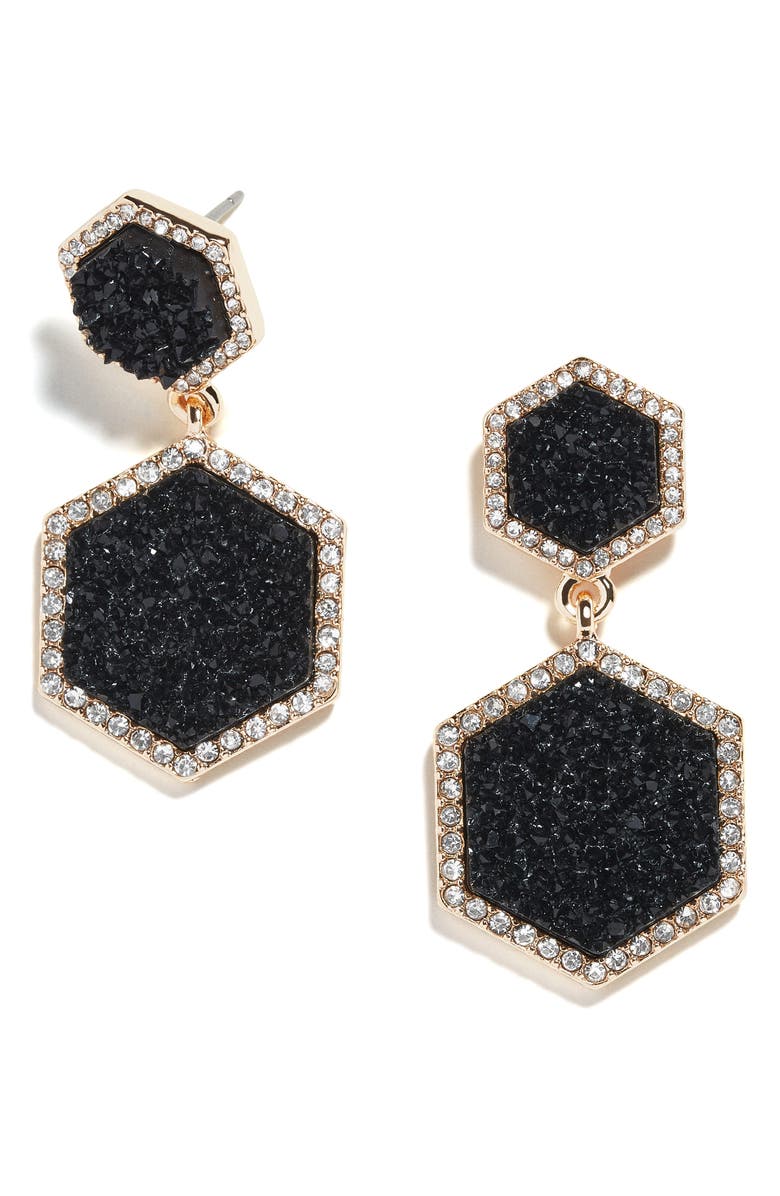 BaubleBar Ashaya Hexagon Drusy Drop Earrings, Main, color,
