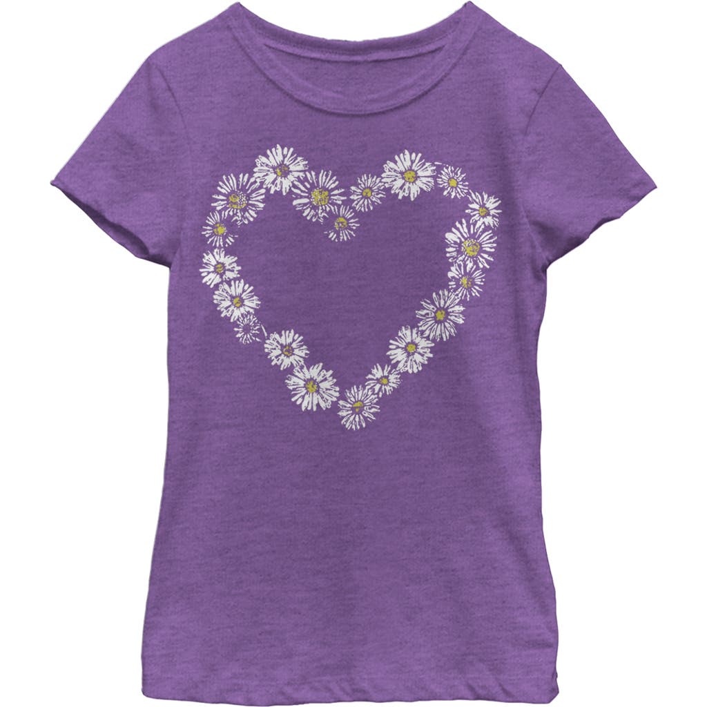 Girl's Lost Gods Daisy Heart  Graphic T-Shirt in Purple Berry  product