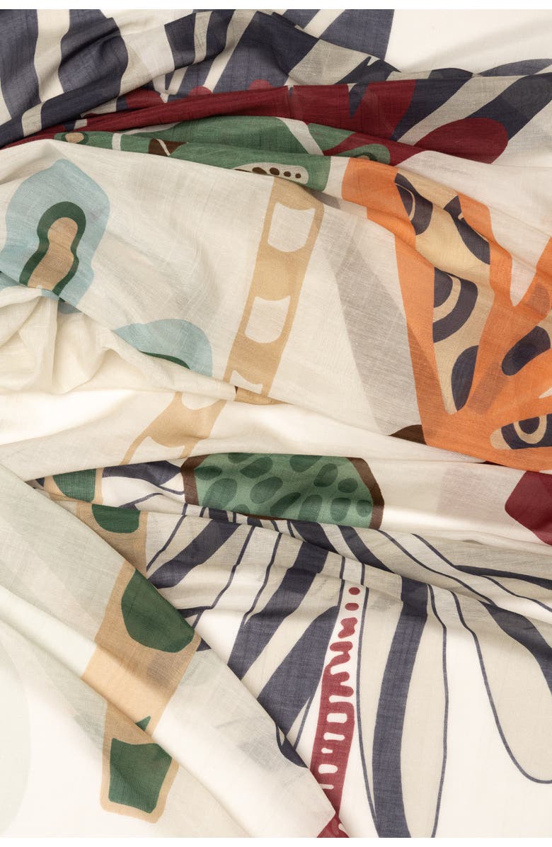 Elizabetta Monica - Cotton and Silk Scarf, Alternate, color, Ivory