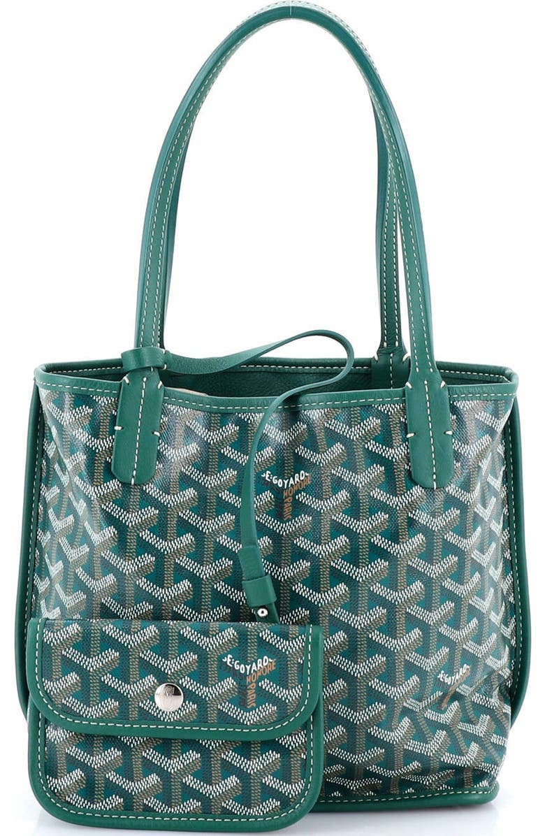Pre-Owned Goyard Anjou Reversible Tote Coated Canvas Mini, Alternate, color, Green