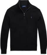 Polo Ralph Lauren Solid Cotton Piqué Quarter Zip Sweater
