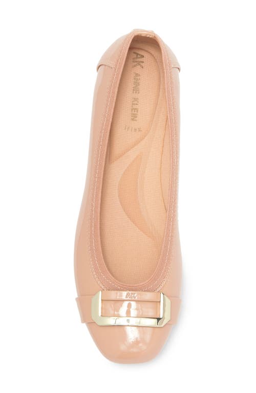 Anne Klein Ursula Ballet Flat In Beige Patent
