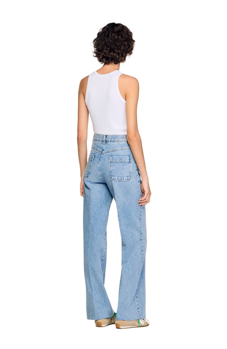 SANDRO Wide-leg jeans, Alternate, color, Blue Jean