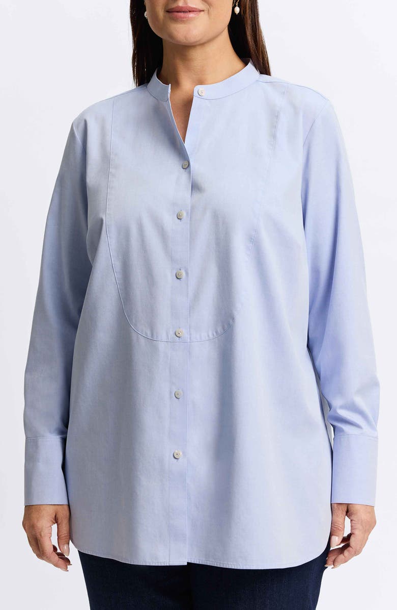Foxcroft Kris Non-Iron Cotton Button-Up Shirt, Main, color, Blue Wave