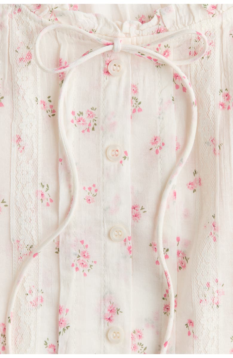 H&M Blouse with pintucks, Alternate, color, White/Floral