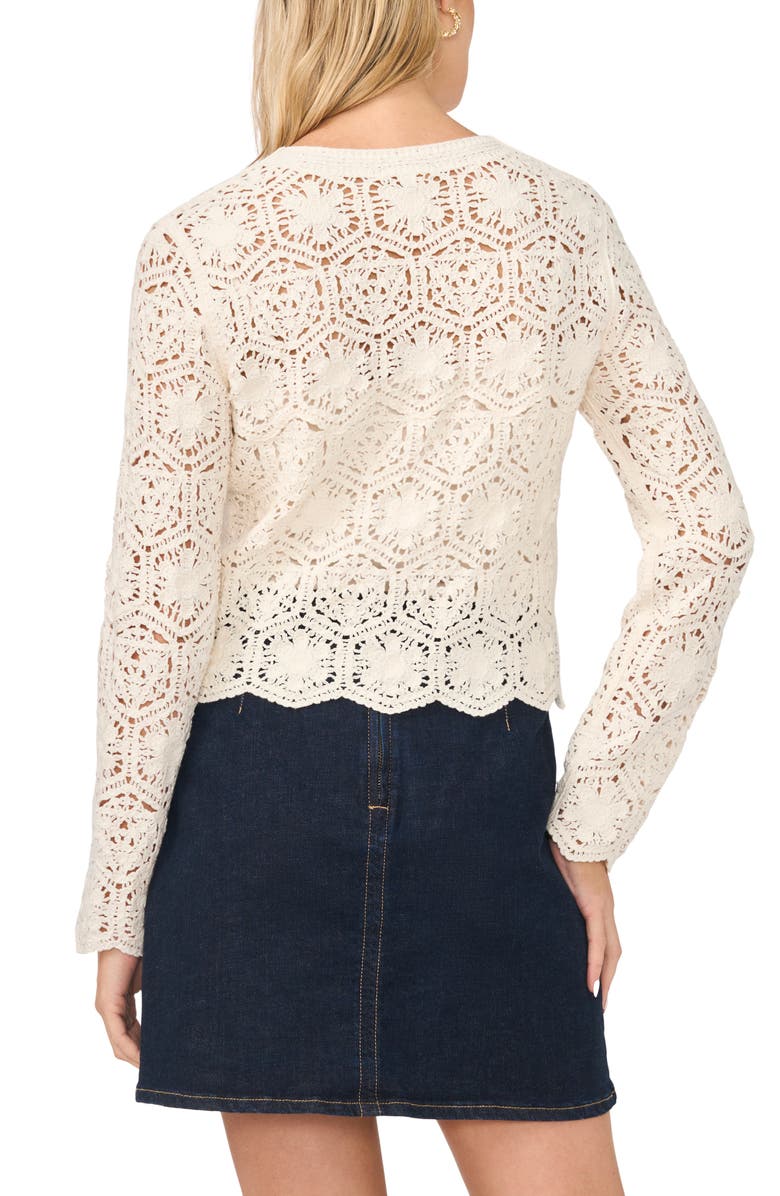 Vince Camuto Crochet Cardigan, Alternate, color, True Cream