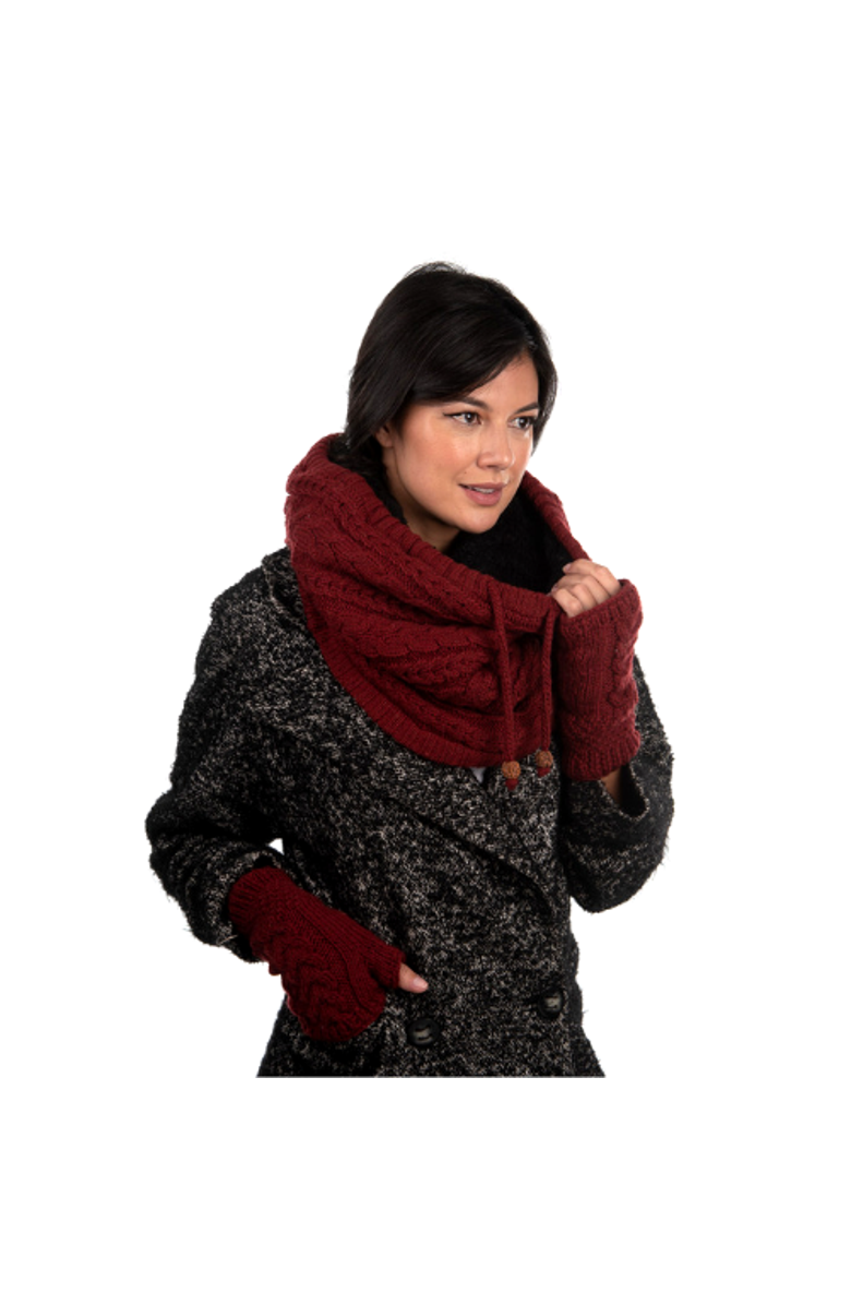 Nirvanna Designs Cable Handwarmers, Alternate, color, Charcoal