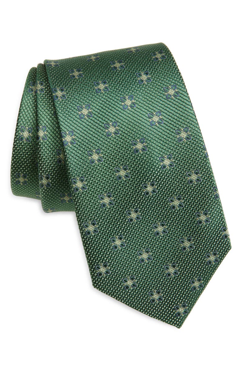 Duchamp Flower Silk Tie, Main, color, Green