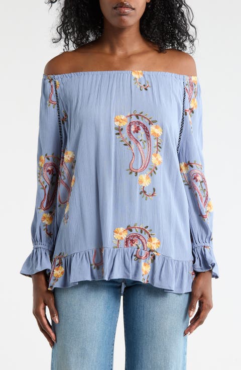 Paisley Embroidered Top
