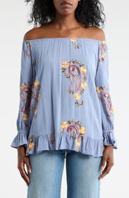 Forgotten Grace Paisley Embroidered Top