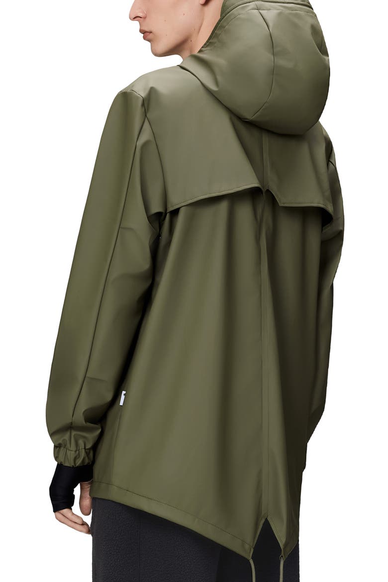 Fishtail Hooded Waterproof Rain Jacket, Alternate, color, MARSH