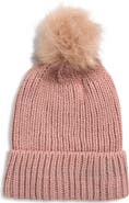 Tasha Faux Fur Pom Sparkle Beanie