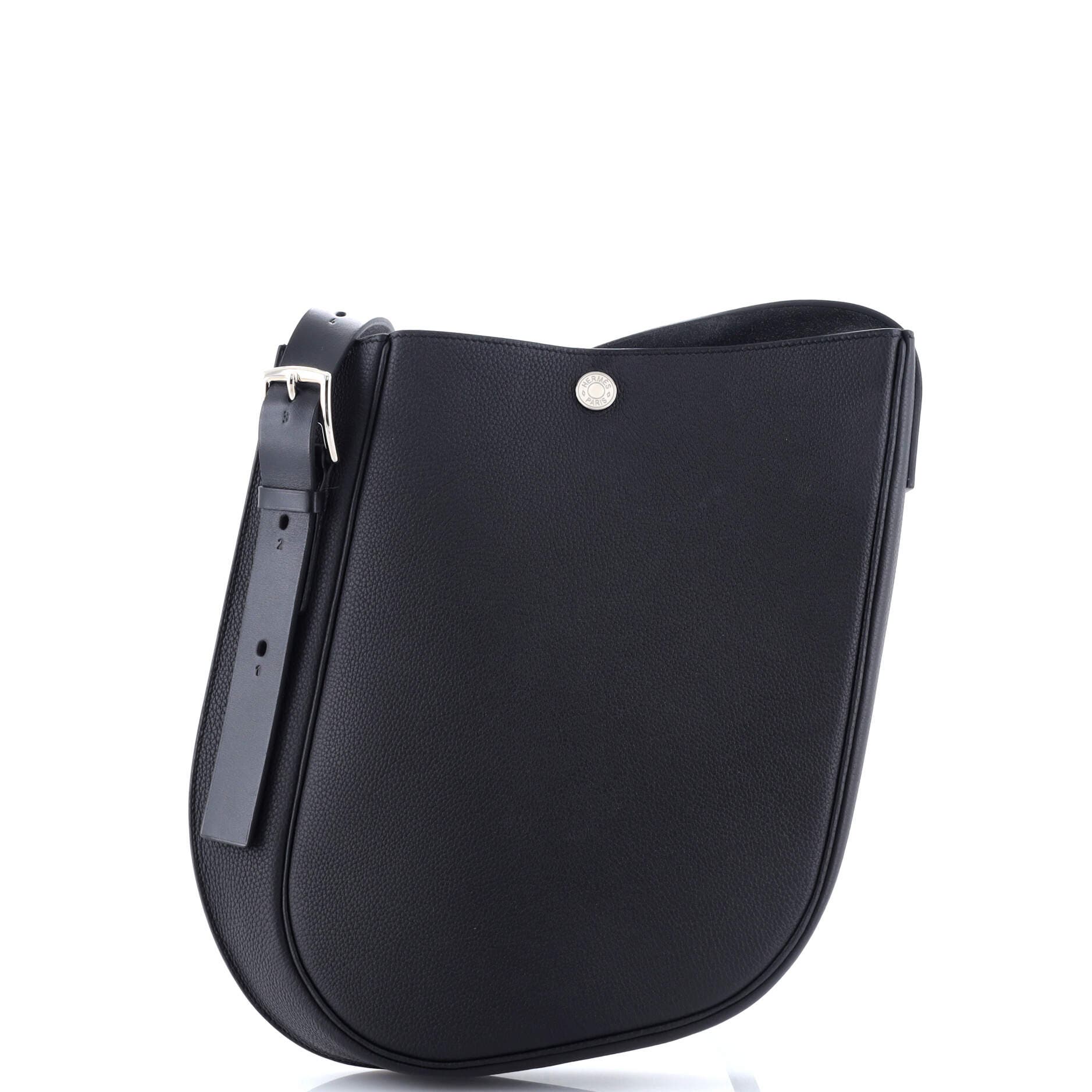 Pre-Owned Hermes Perspective Cavaliere Bag Togo and Vache Hunter 28, Main, color, Noir