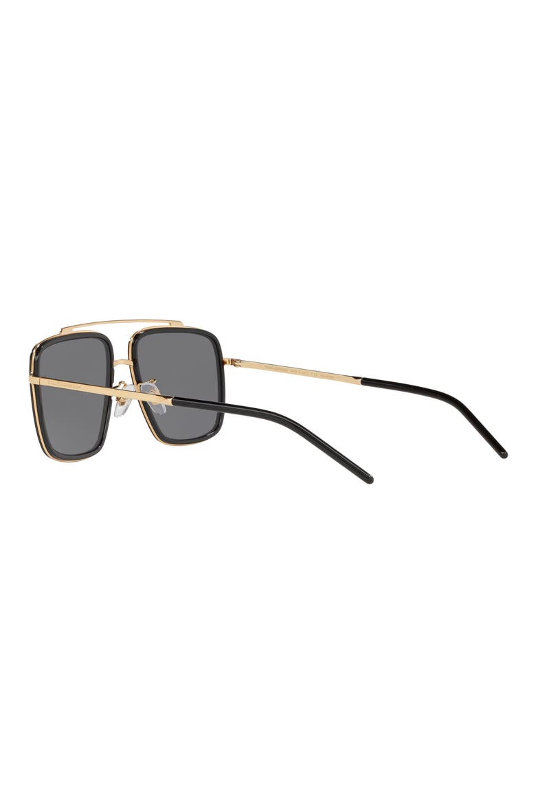 57mm Polarized Navigator Sunglasses, Alternate, color, GOLD/ BLACK/ GREY