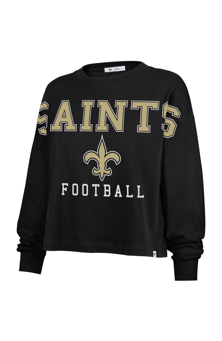 '47 Women's '47 Black New Orleans Saints Outreach City Oversized Long Sleeve T-Shirt, Alternate, color, Black