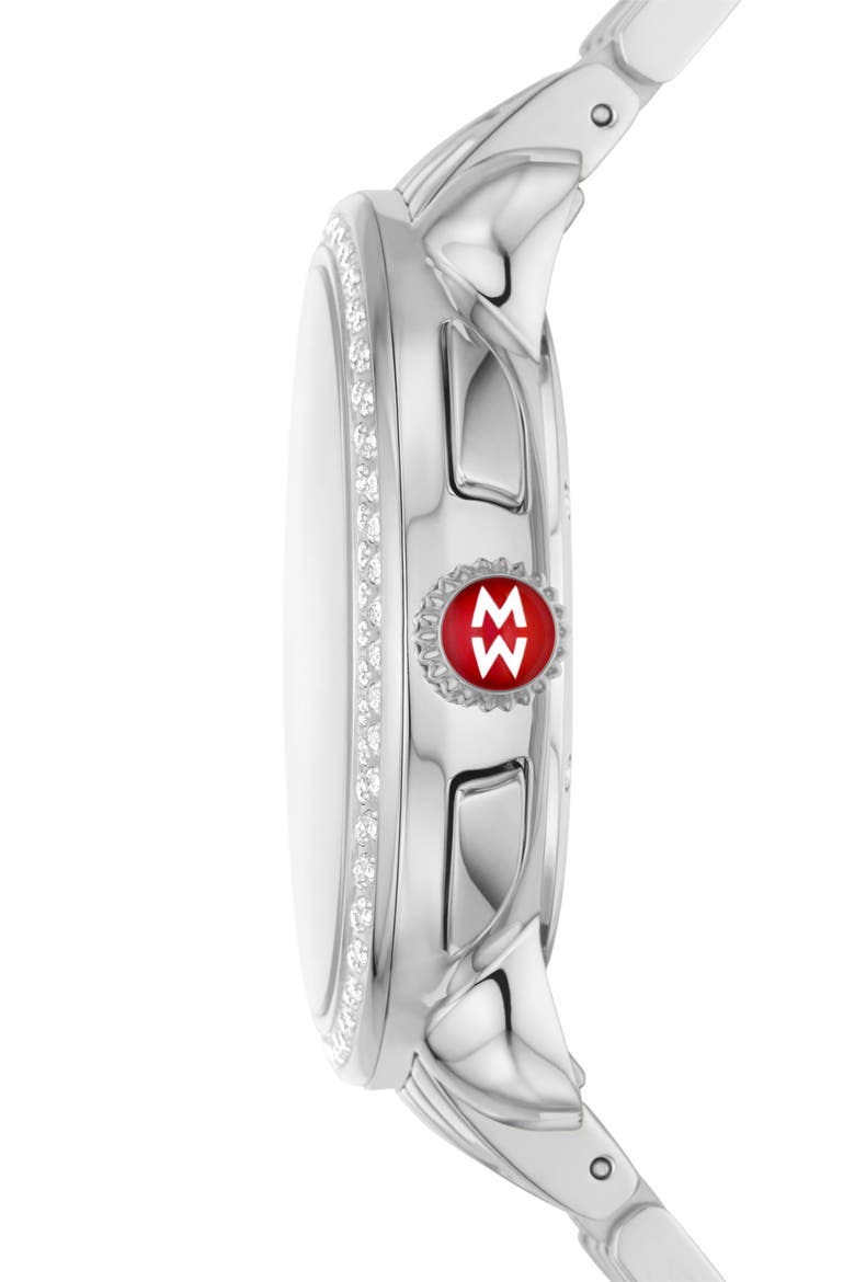 Serein Diamond Bracelet Chronograph Watch, 40mm x 38mm, Alternate, color, SILVER