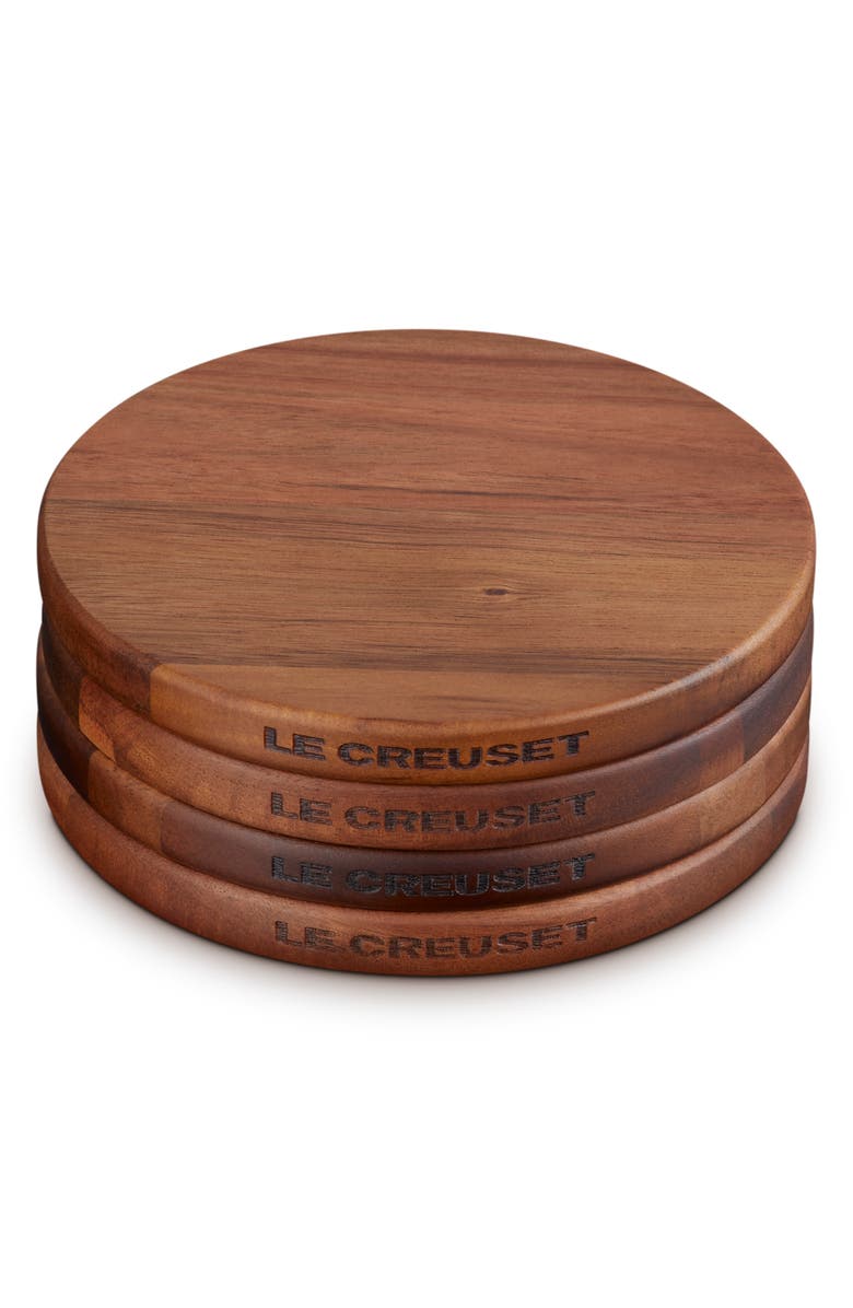 Le Creuset Set of 4 Magnetic Acacia Wood Trivets, Alternate, color, Wood