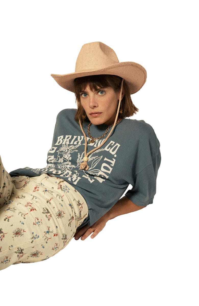 Brixton Austin Straw Cowboy Hat, Alternate, color, Soft Pink