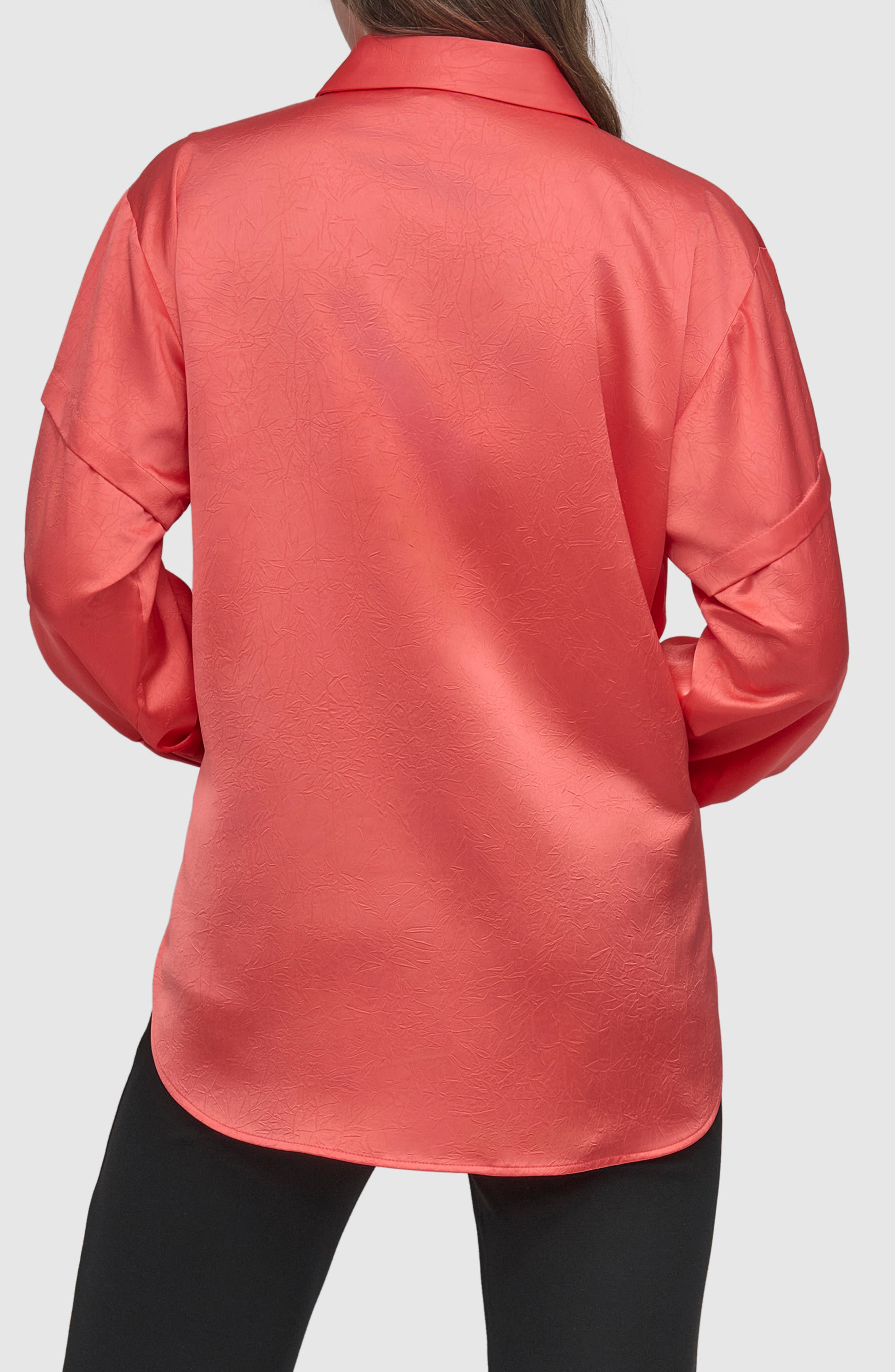 Tie Front Satin Shirt - image 2