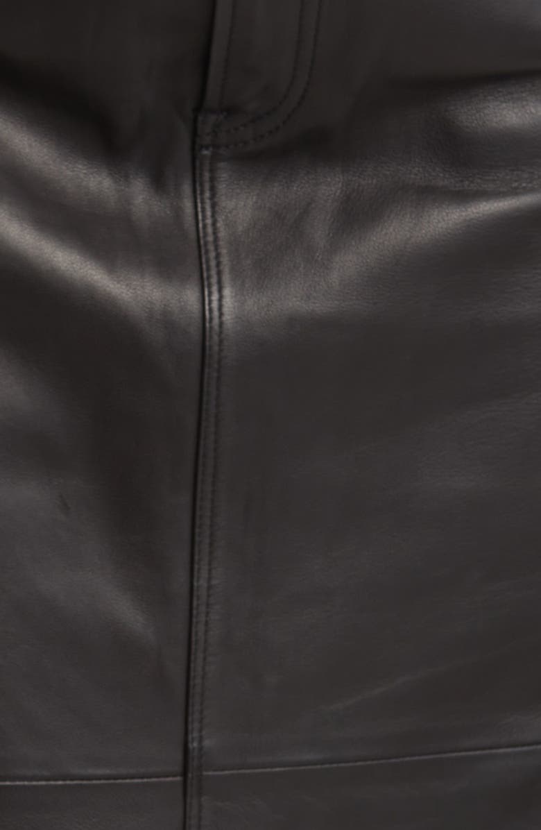 FRAME Leather Midi Skirt, Alternate, color,