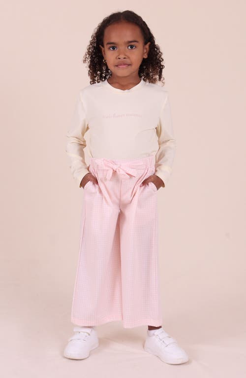 Tiny Tribe Kids' Tie Belt Wide Leg Pants In Pink