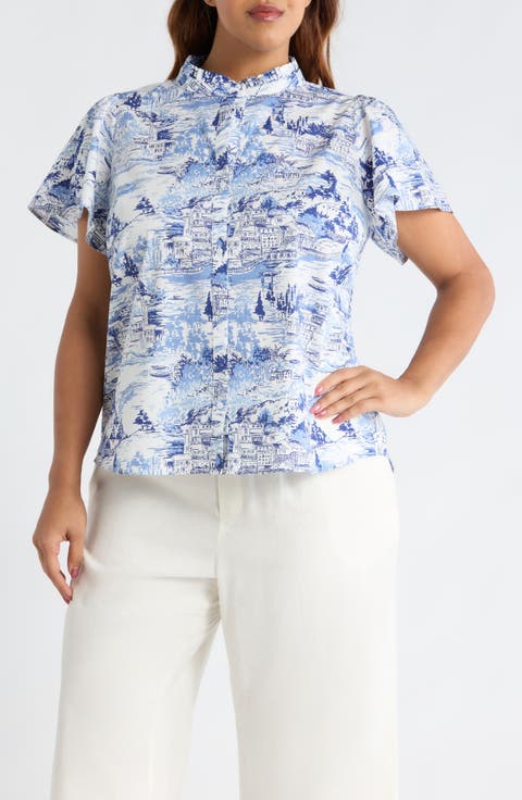 Kearny Floral Print Poplin Top