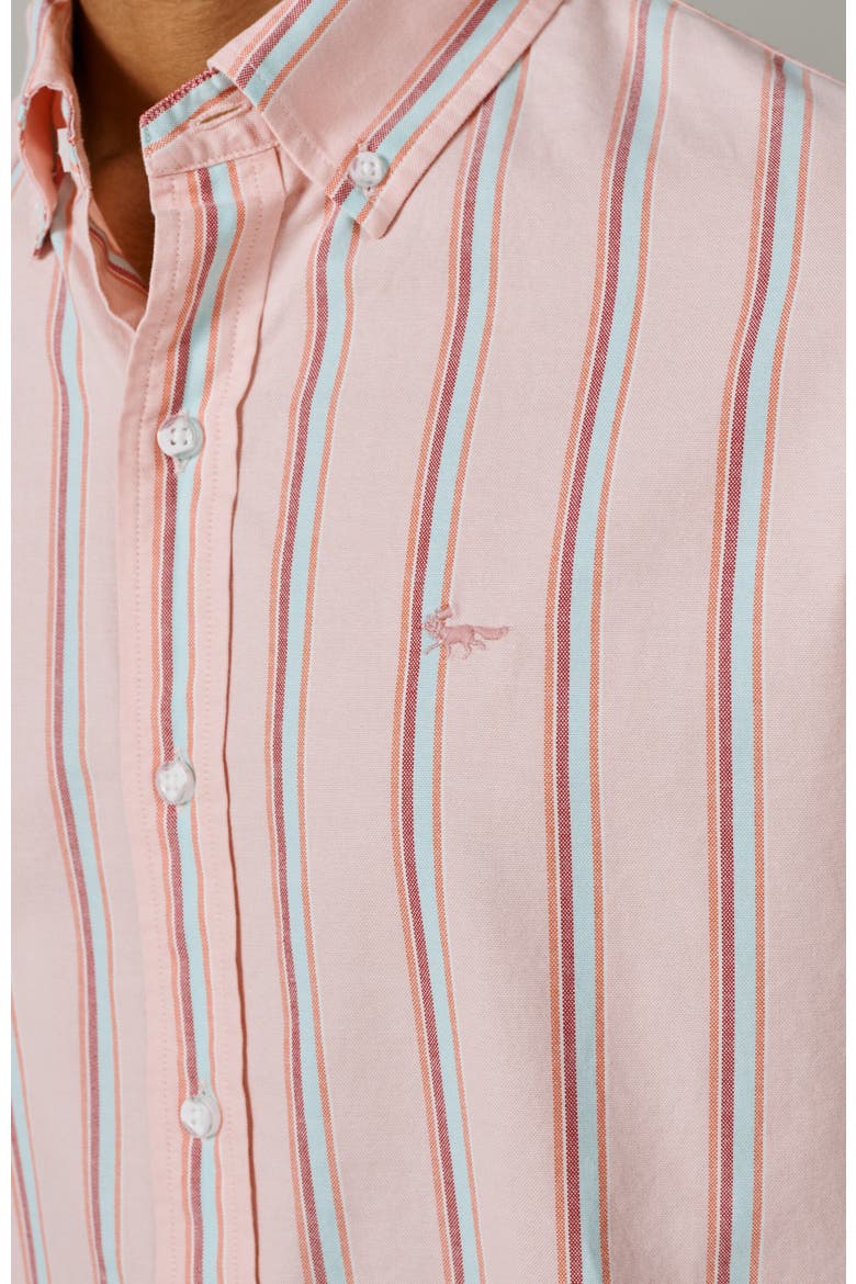 Walesby Lightweight Relaxed Oxford Shirt, Alternate, color, Coral Stripe