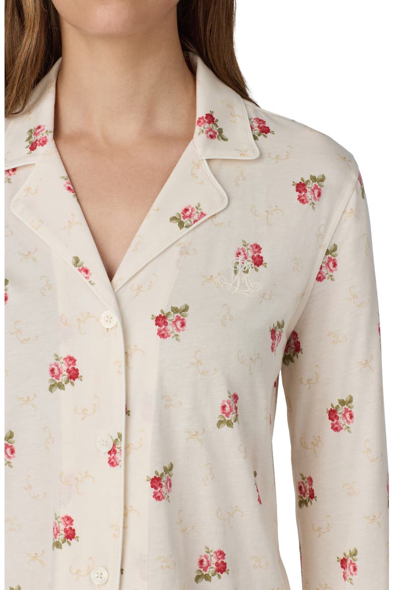 Print Cotton Blend Pajamas, Alternate, color, CREAM/ PT