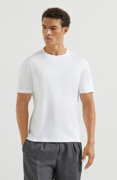 Cotton jersey crew neck T-shirt