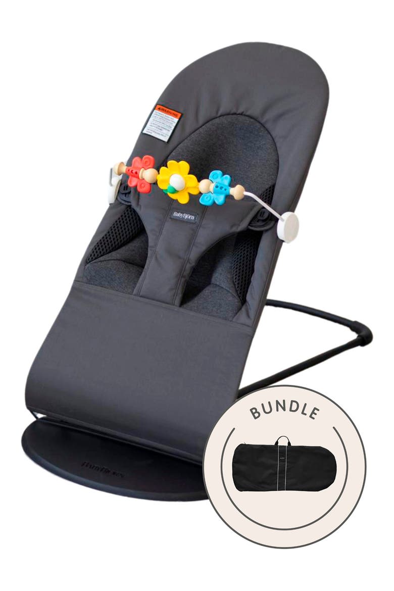 Bouncer Bliss with Free Flying Friends Toy & Travel Bag, Main, color, DARK GRAY
