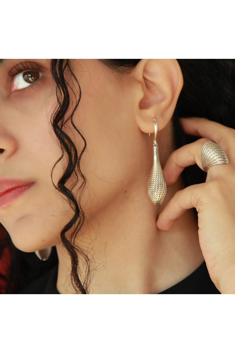 Flow Small Drop Earrings, Alternate, color, Silver