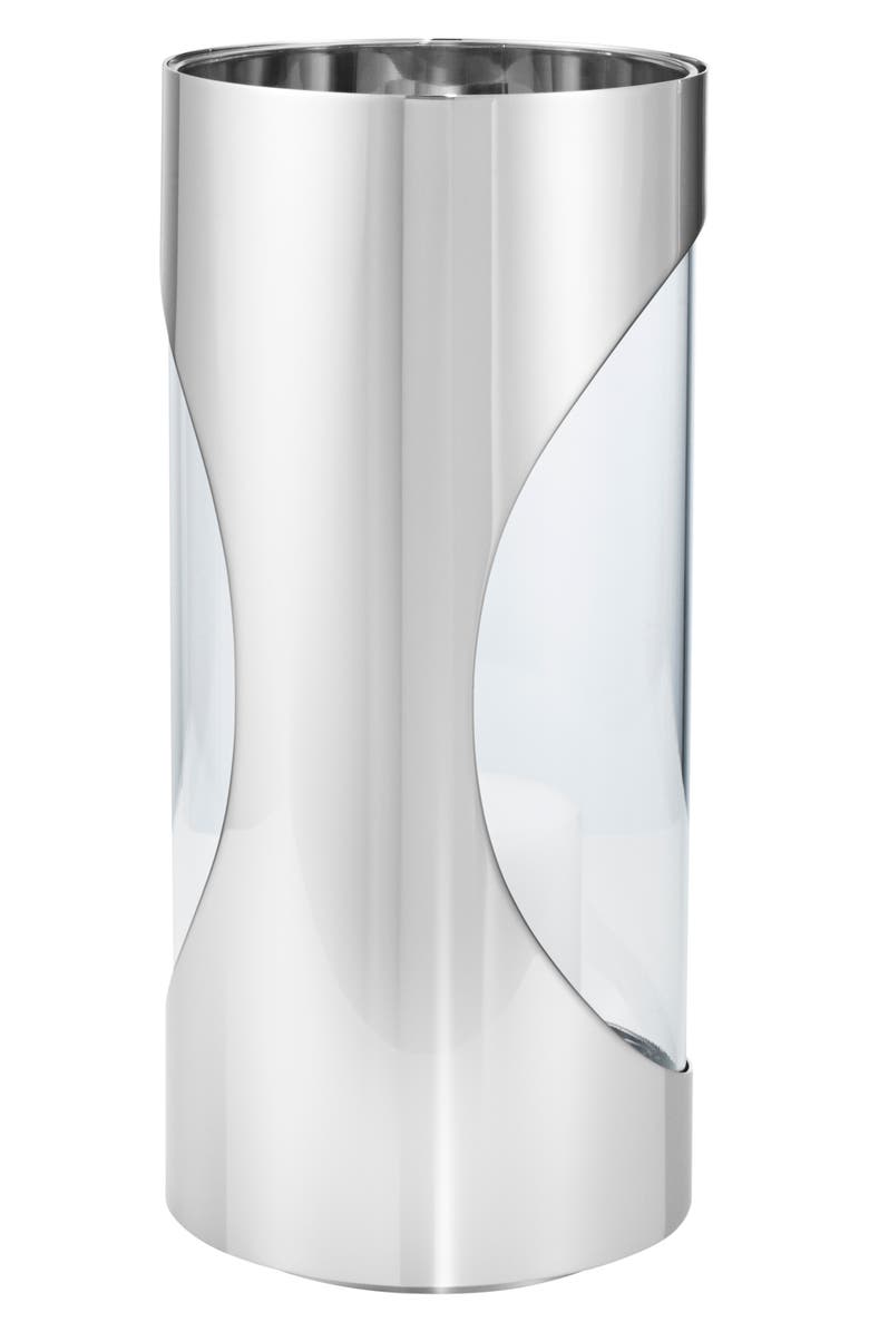 Georg Jensen Chrome Contours Medium Hurricane Candle Holder, Alternate, color,