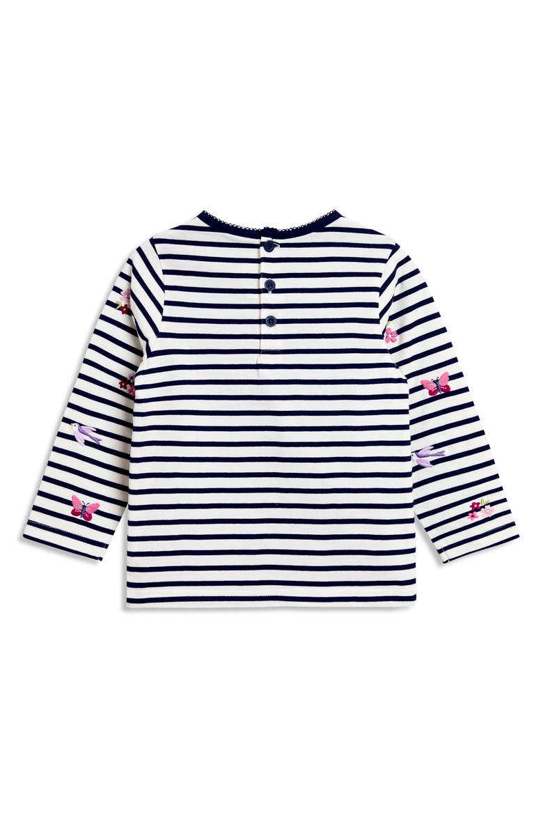 JOJO MAMAN BEBE Embroidered Long Sleeve Cotton Top, Alternate, color, Navy