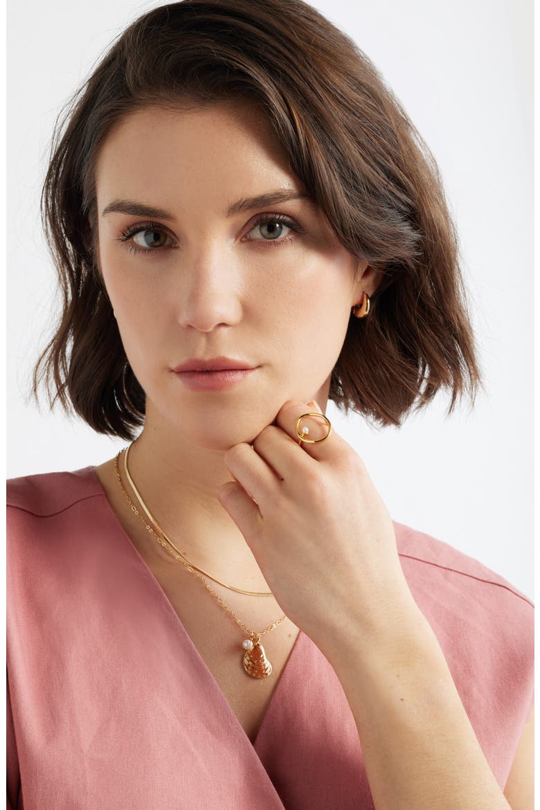 Demi Fine Open Freshwater Pearl Ring, Alternate, color, 14K GOLD PLATED