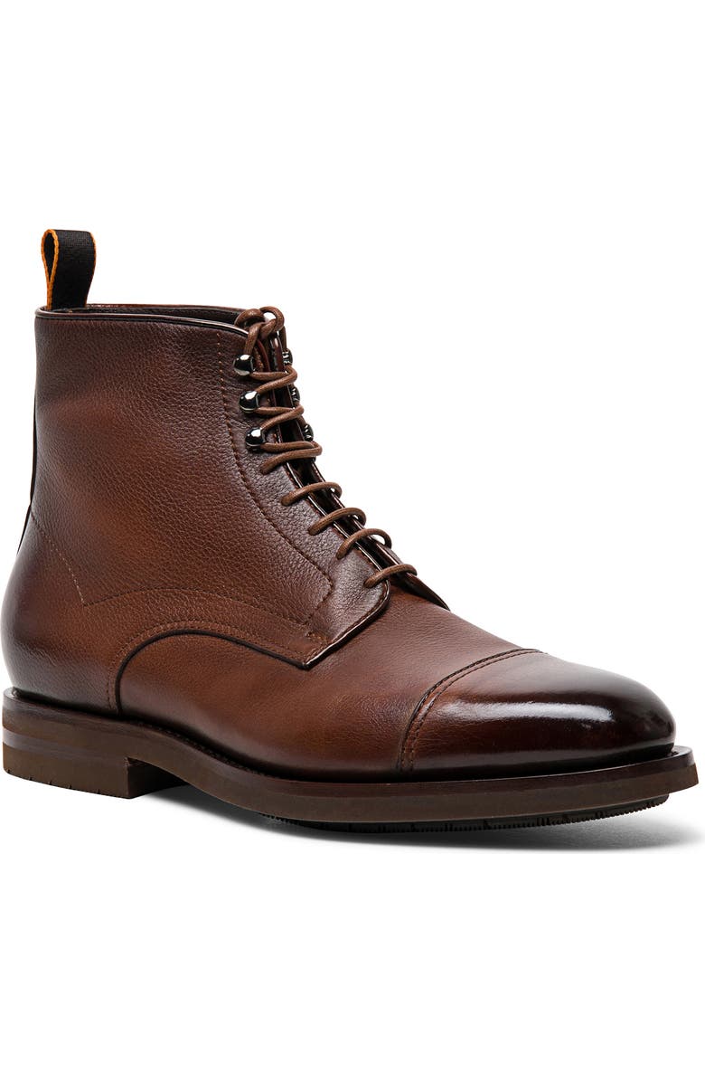 Santoni Ergin Lace-Up Cap Toe Boot, Main, color,