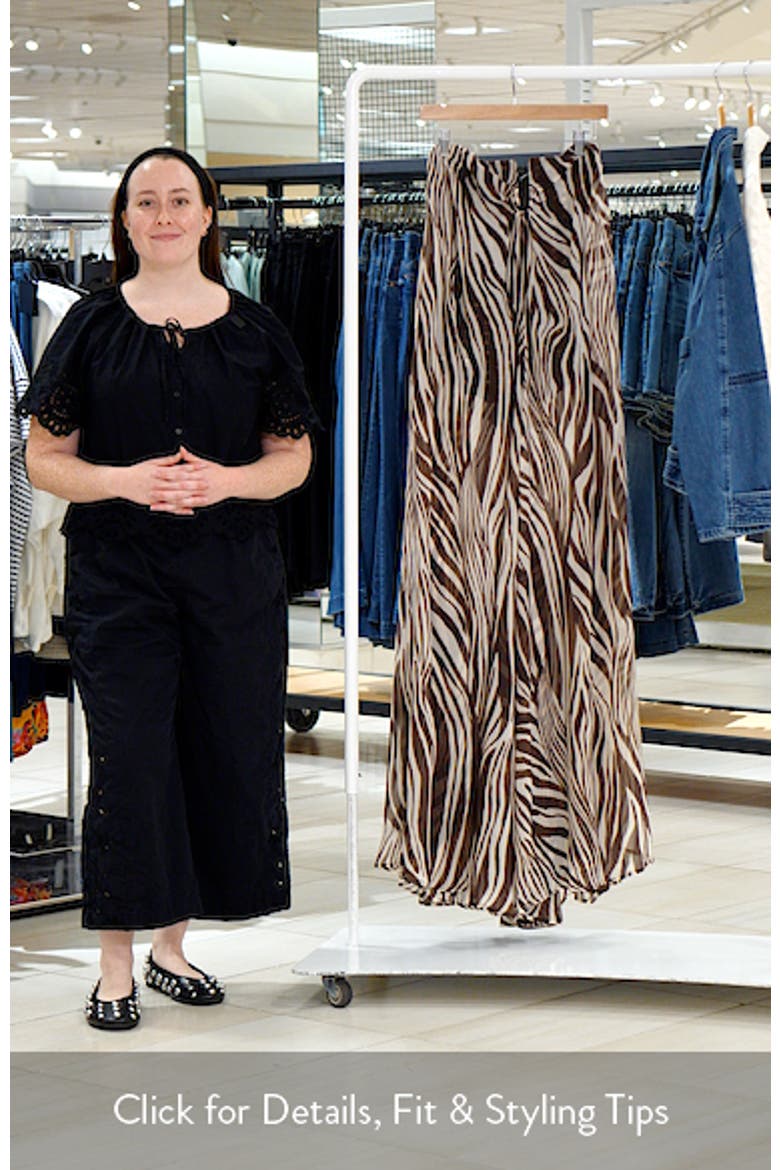Abstract Animal Print Strapless Wide Leg Chiffon Jumpsuit video