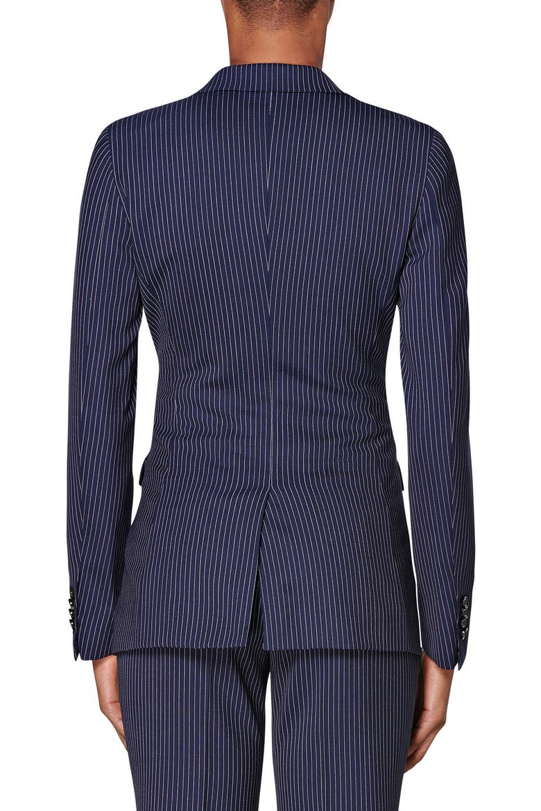 Cameron Pinstripe Wool Suit Jacket, Alternate, color, NAVY STRIPED