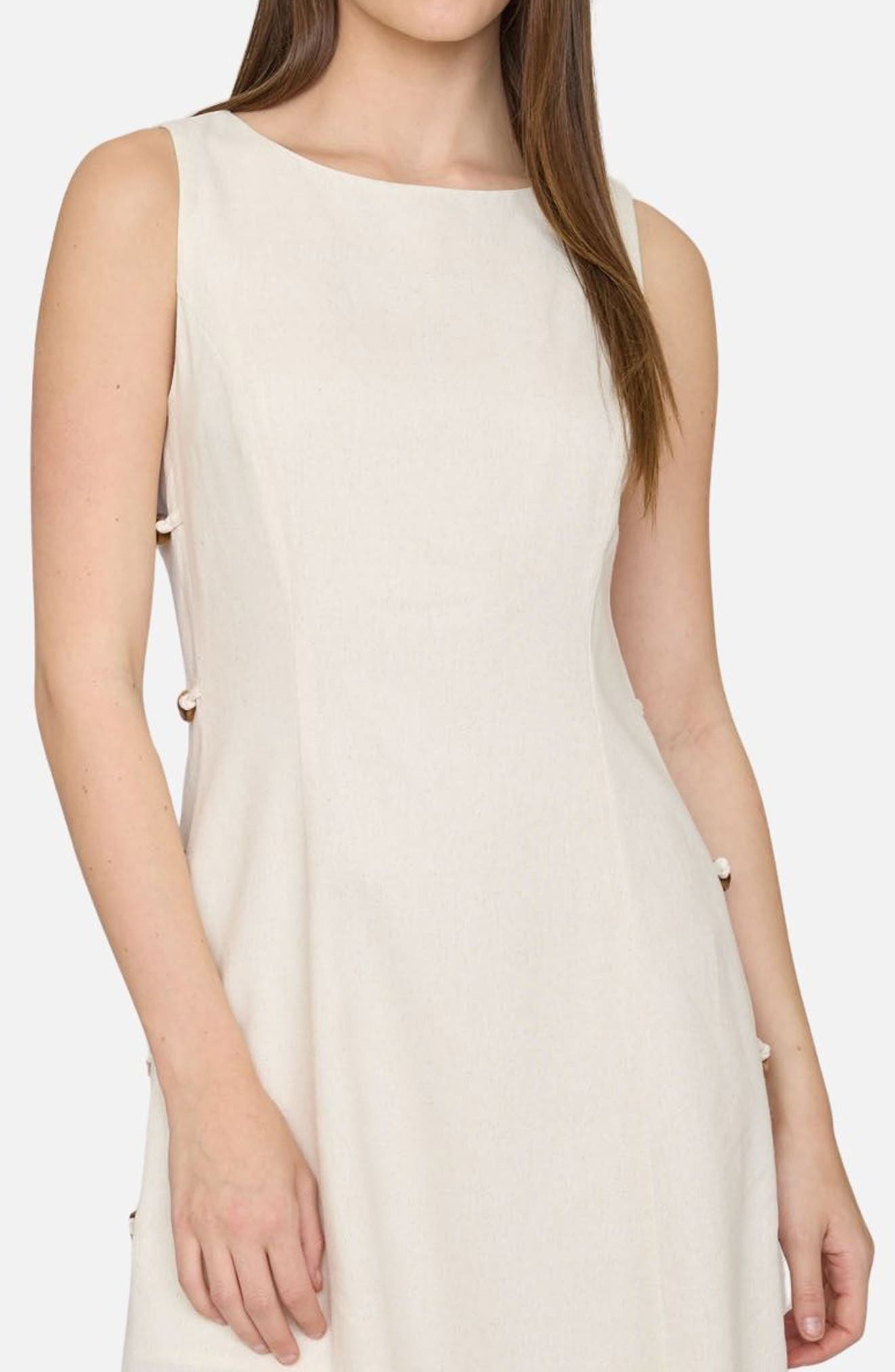 Side Button Sleeveless Minidress - image 2