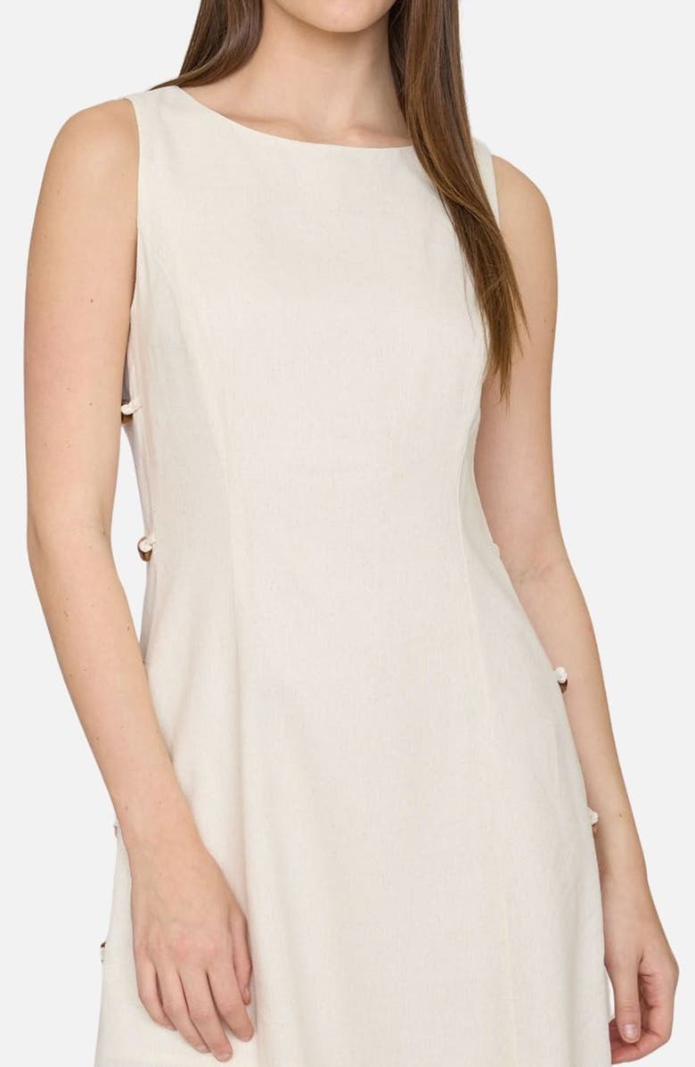 Blu Pepper Side Button Sleeveless Minidress, Alternate, color, Natural