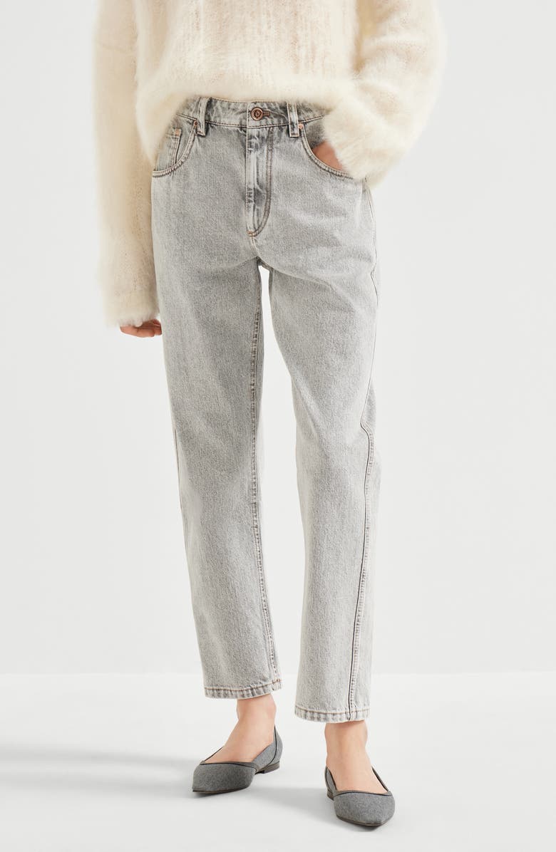 Brunello Cucinelli Straight trousers, Alternate, color, Grey